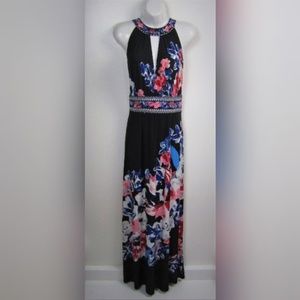 LONDON TIMES WOMENS SIZE 10 LONG FLORAL MAXI DRESS